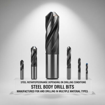 Steel Rotaryspeedrange Depending On Drilling Conditions Steel Body Drill Bits Manufactured for and Drilling in Multiple Material Types